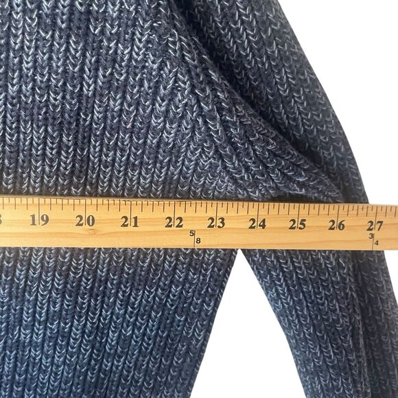 L.L. Bean Men's Size Large Blue Cable Knit Heavy Full Zip Sweater - Picture 7 of 8